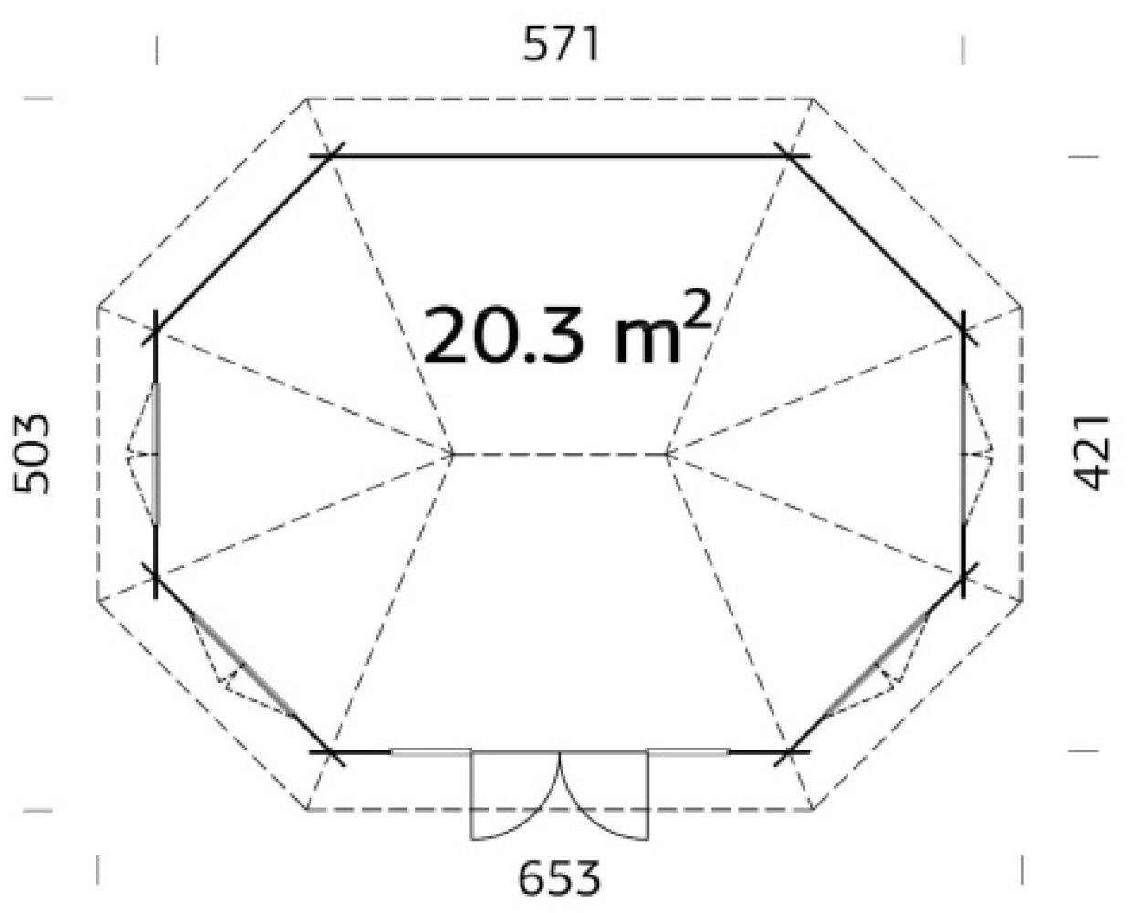 Palmako Pavillon Hanna 20,3 m² : Transparent tauchgrundiert Bild 1