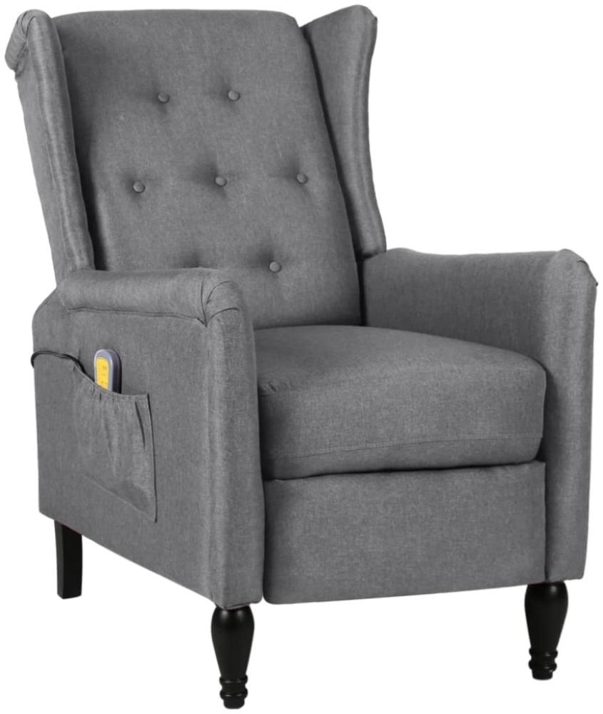 vidaXL Massagesessel Hellgrau Stoff [329330] Bild 1