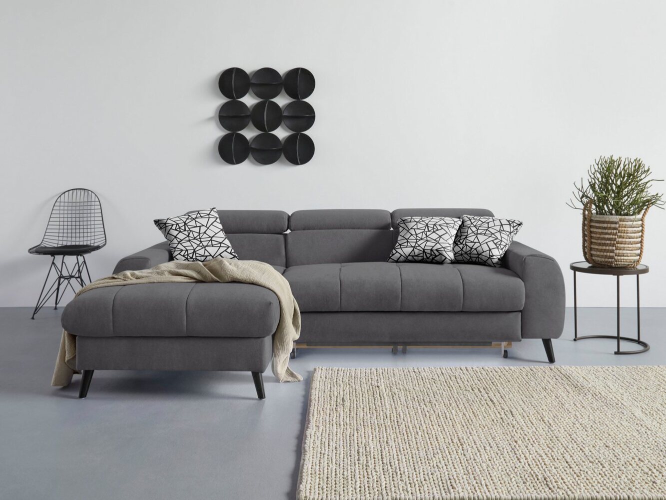 COTTA Ecksofa Mia L-Form, 3-tlg.-Kissen-Set, Recamiere, wahlweise mit oder ohne RGB-Beleuchtung Bild 1