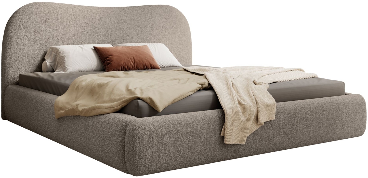 Selsey 'Simsalo' Polsterbett mit Bouclé-Bezug und Stauraum, dunkelbeige, 180x200 cm Bild 1