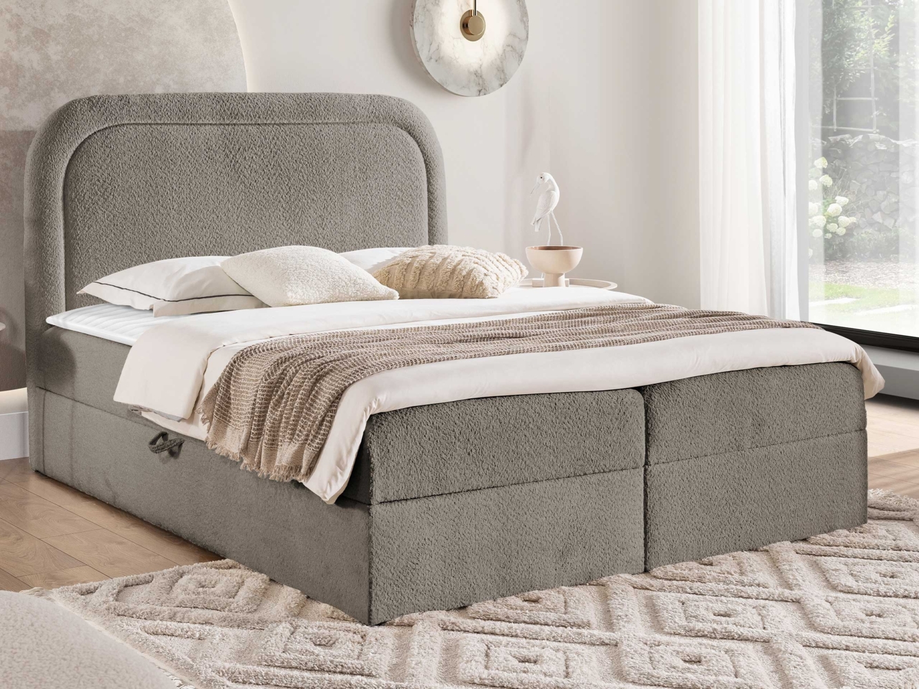 Boxspringbett Busnik (Farbe: Coral 50, Größe: 140 x 200) Bild 1
