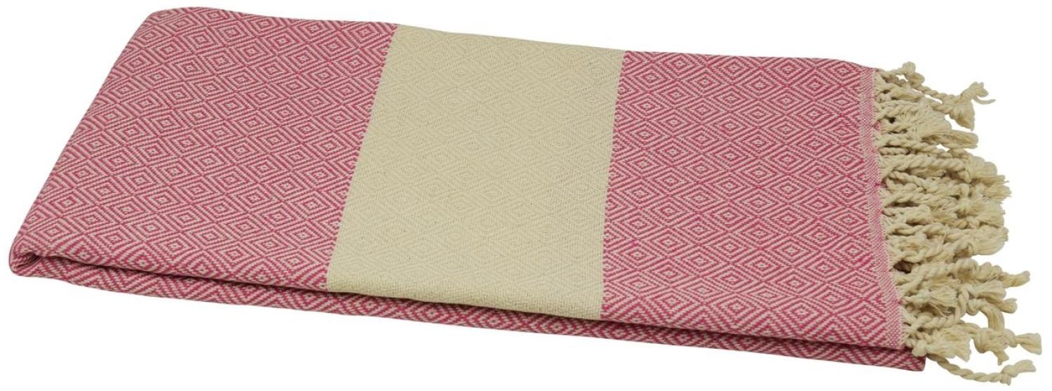 Pestemal Hamamtuch pink naturbeige ca. 90x180 cm "Diamant Style" Bild 1