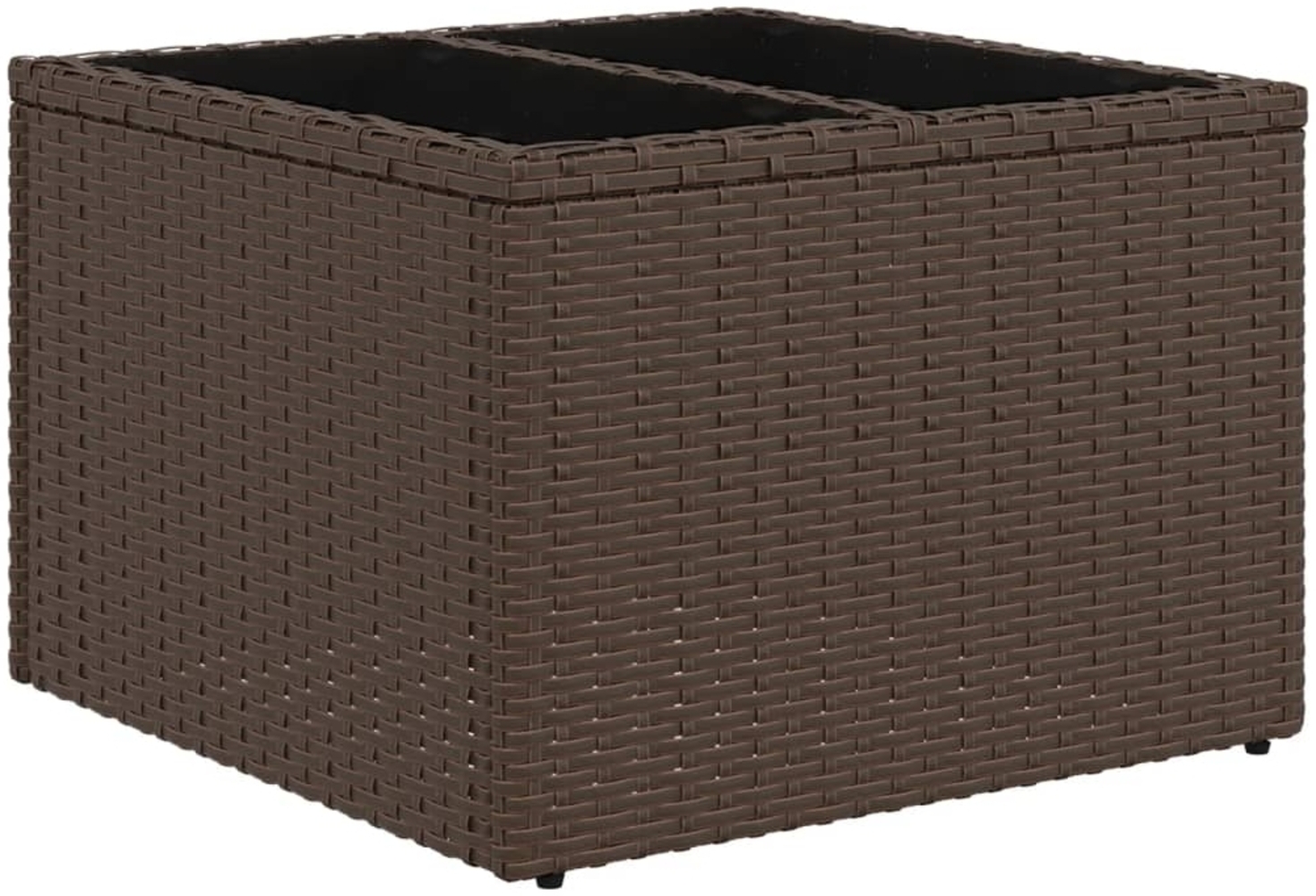 vidaXL Gartentisch mit Glasplatte Braun 55x55x37 cm Poly Rattan 366207 Bild 1