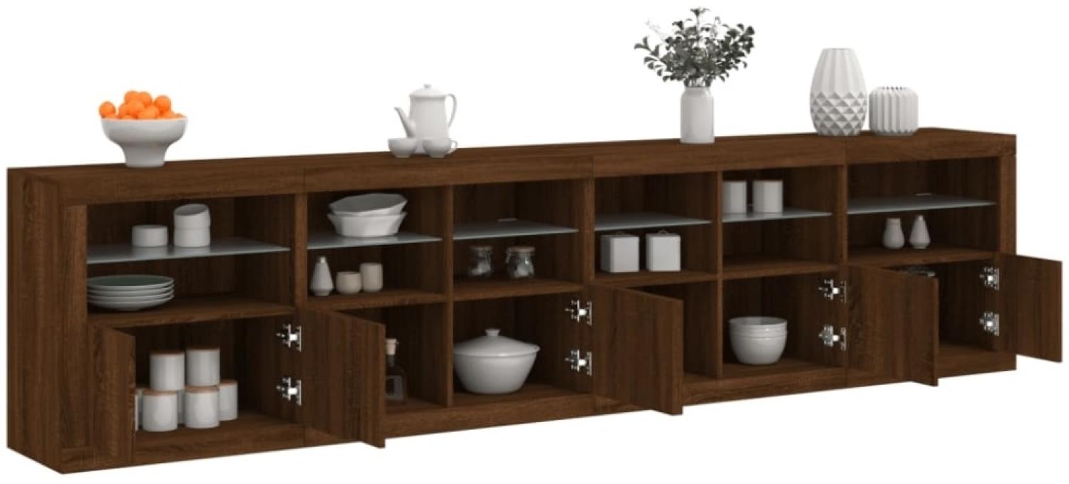 vidaXL Sideboard mit LED-Leuchten Braun Eichen-Optik 283x37x67 cm 3209022 Bild 1