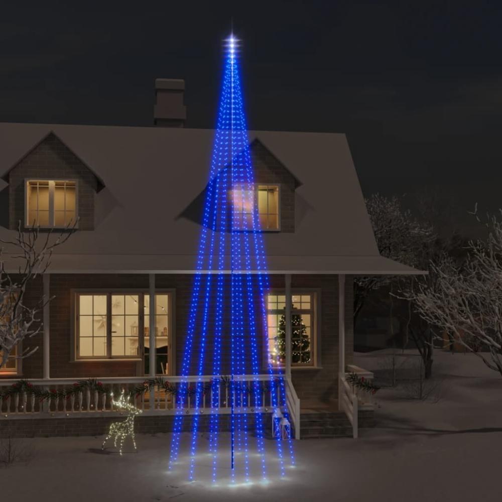 vidaXL LED-Weihnachtsbaum für Fahnenmast Blau 1134 LEDs 800 cm 343532 Bild 1