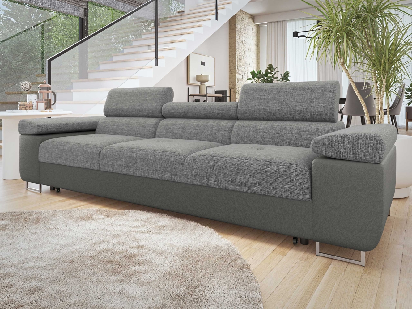 Schlafsofa Torezio III Bis mit Einstellbare Kopfstützen (Farbe: Soft 029 + Lux 05) Bild 1