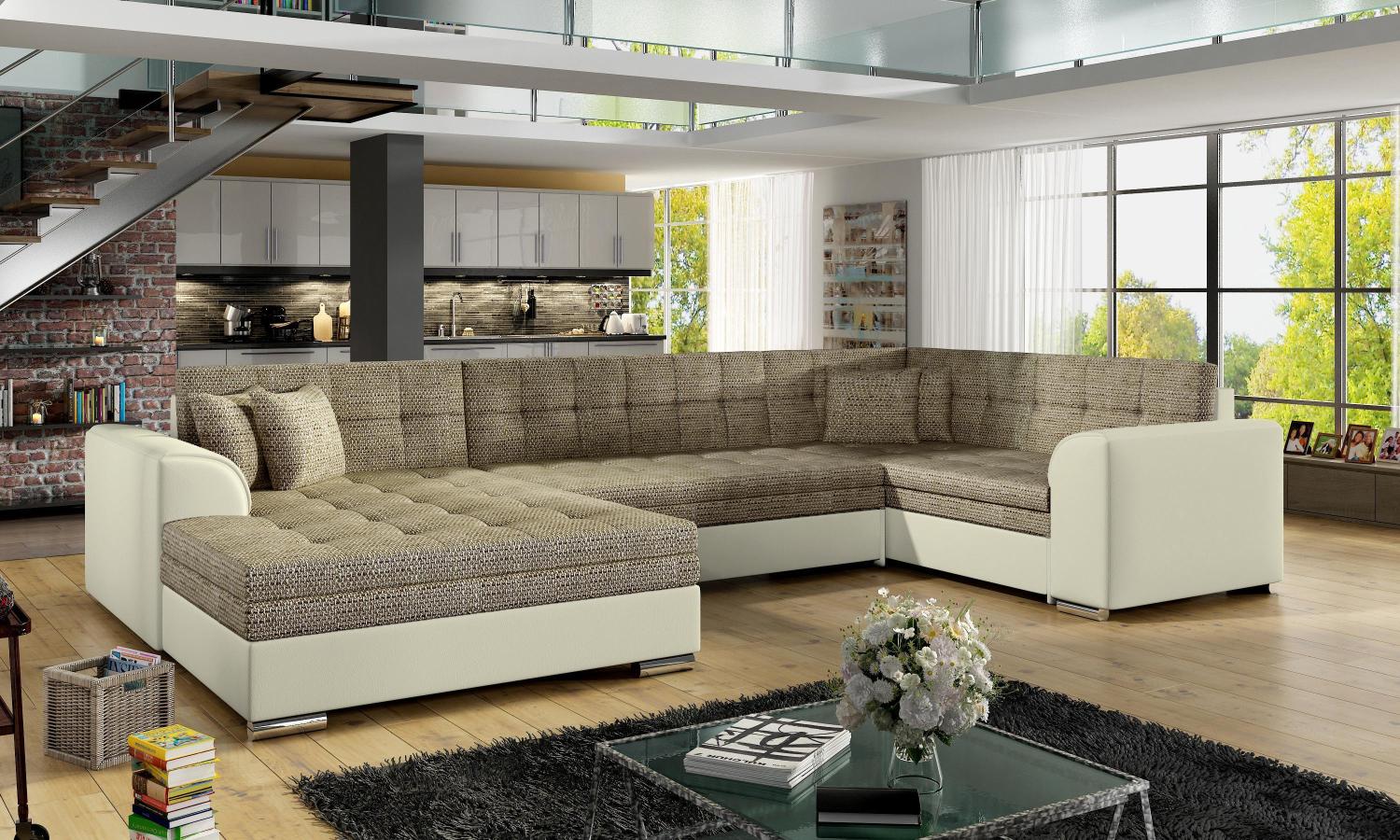 Wohnideebilder Damario Beige Ecksofas & Eckcouches Dam_03 Bild 1