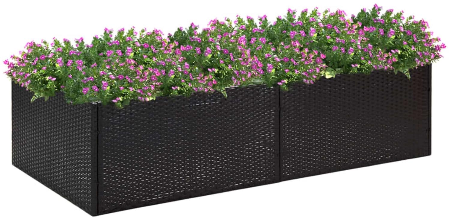 vidaXL Pflanzkübel Schwarz 157x80x40 cm Poly Rattan 319172 Bild 1