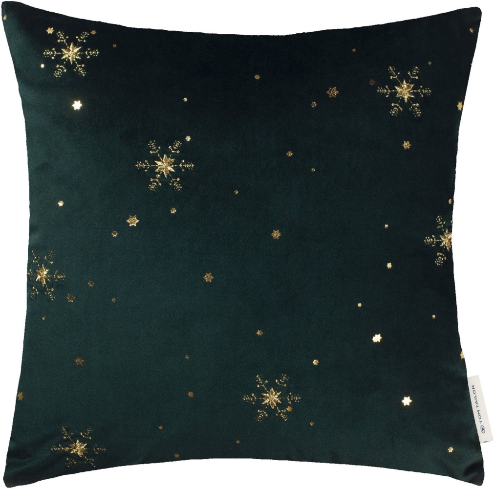 Tom Tailor Zierkissenhülle Sparkling Stars dunkelgrün 38x38cm Bild 1