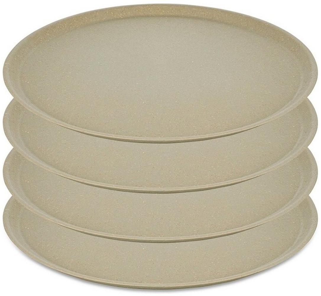 Koziol Großer Teller 4er-Set Connect Plate, Speiseteller, Kunststoff-Holz-Mix, Nature Desert Sand, 25. 5 cm, 7101700 Bild 1