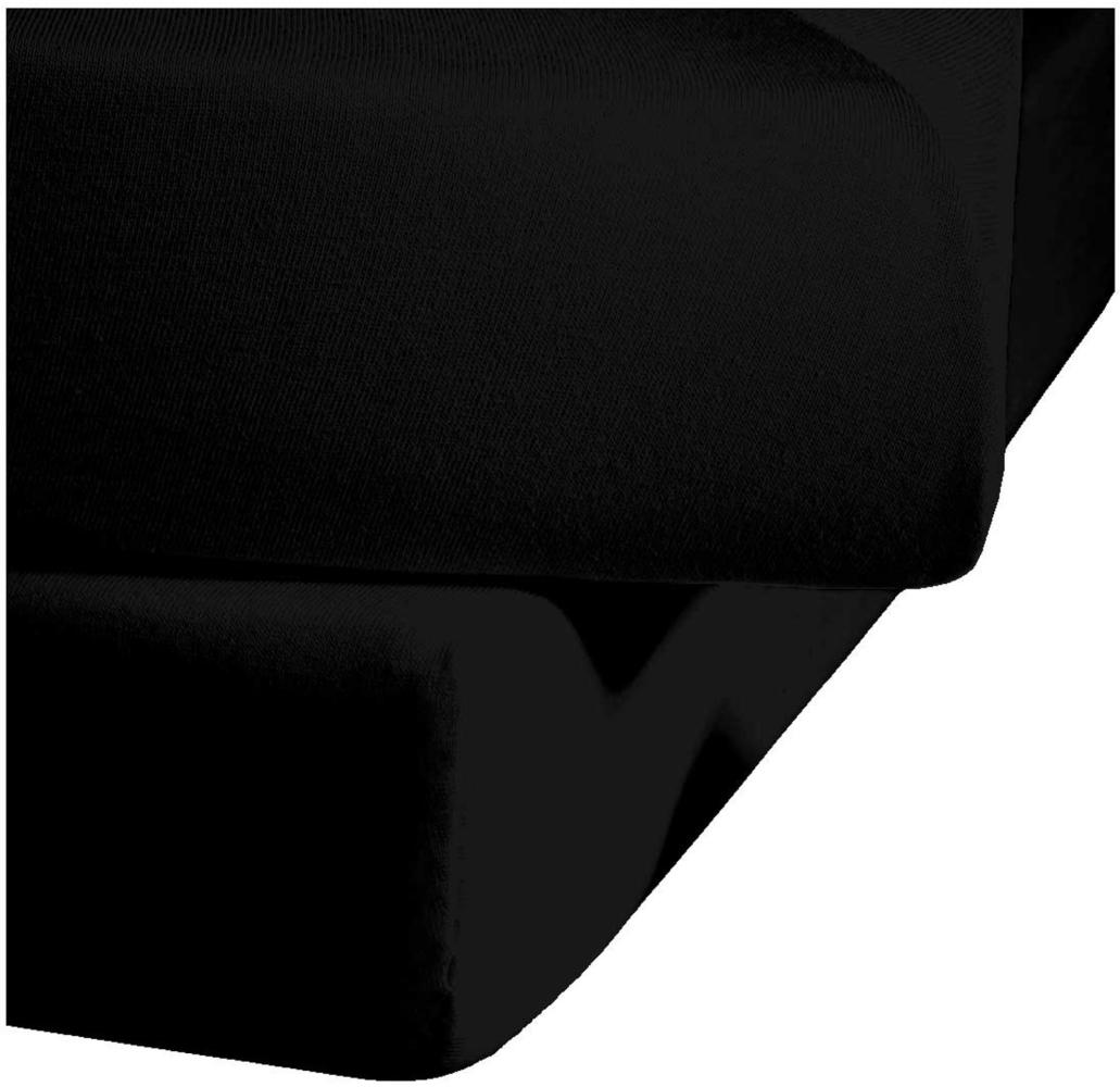 Fleuresse Mako-Satin-Spannlaken colours schwarz 941 100x200 Bild 1