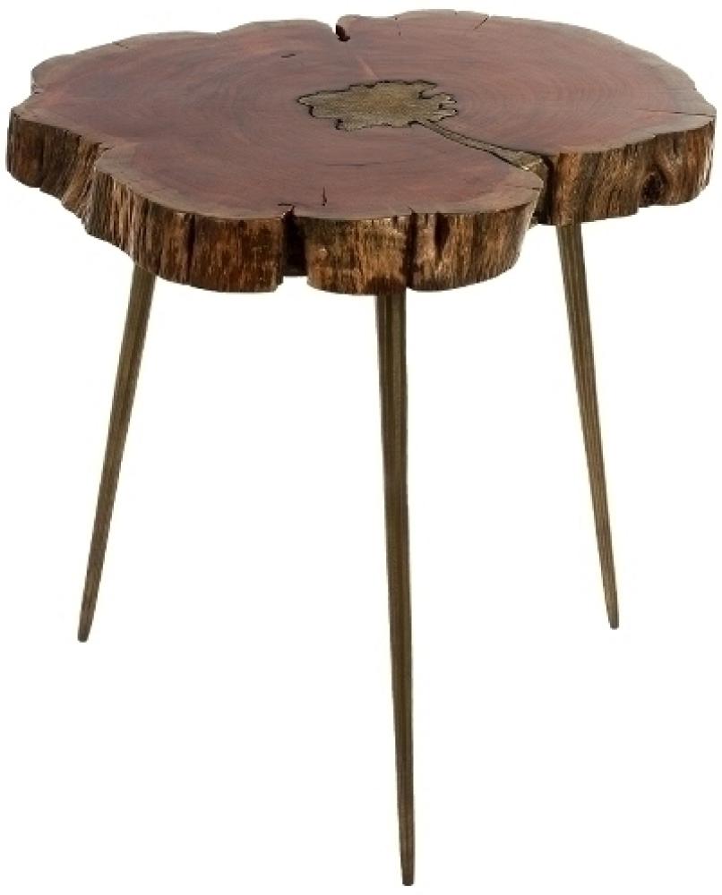 Beistelltisch Casa Blanca Groß 71 x 61 x 43 cm Holz dunkel mit Metallbeinen Bild 1