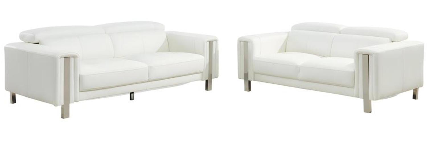Vente-unique - Couchgarnitur 3+2 - Kunstleder - Weiß - MAROUA Bild 1