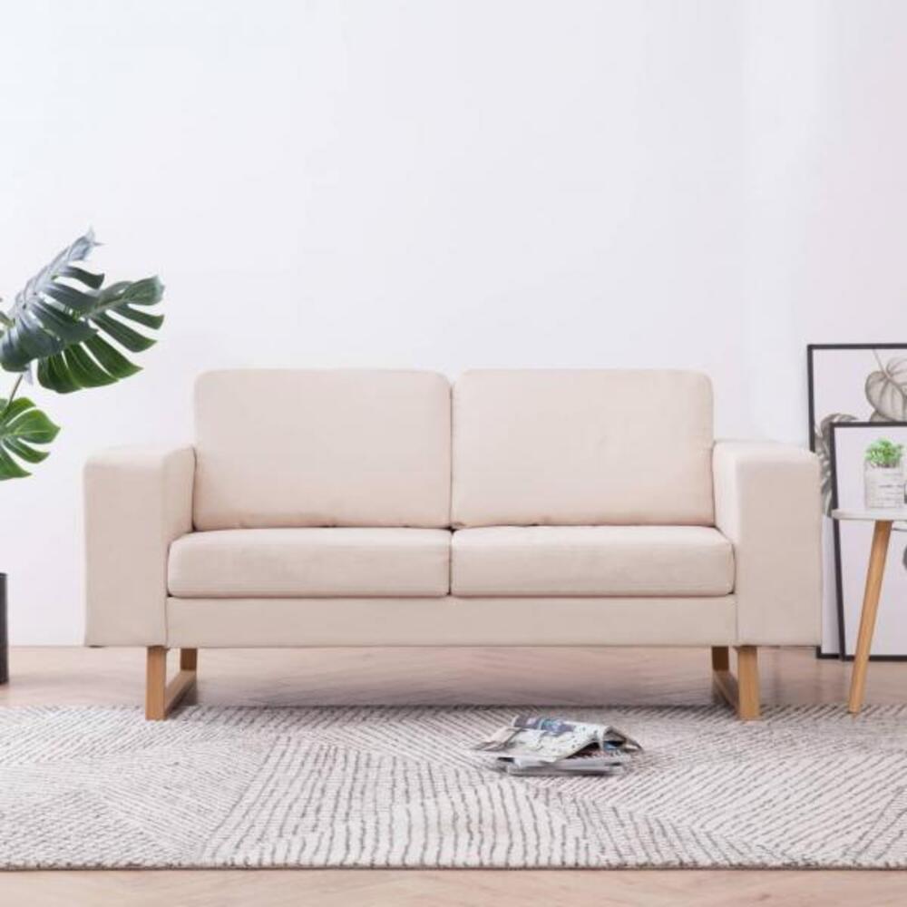 vidaXL 2-Sitzer-Sofa Stoff Cremeweiß 281381 Bild 1