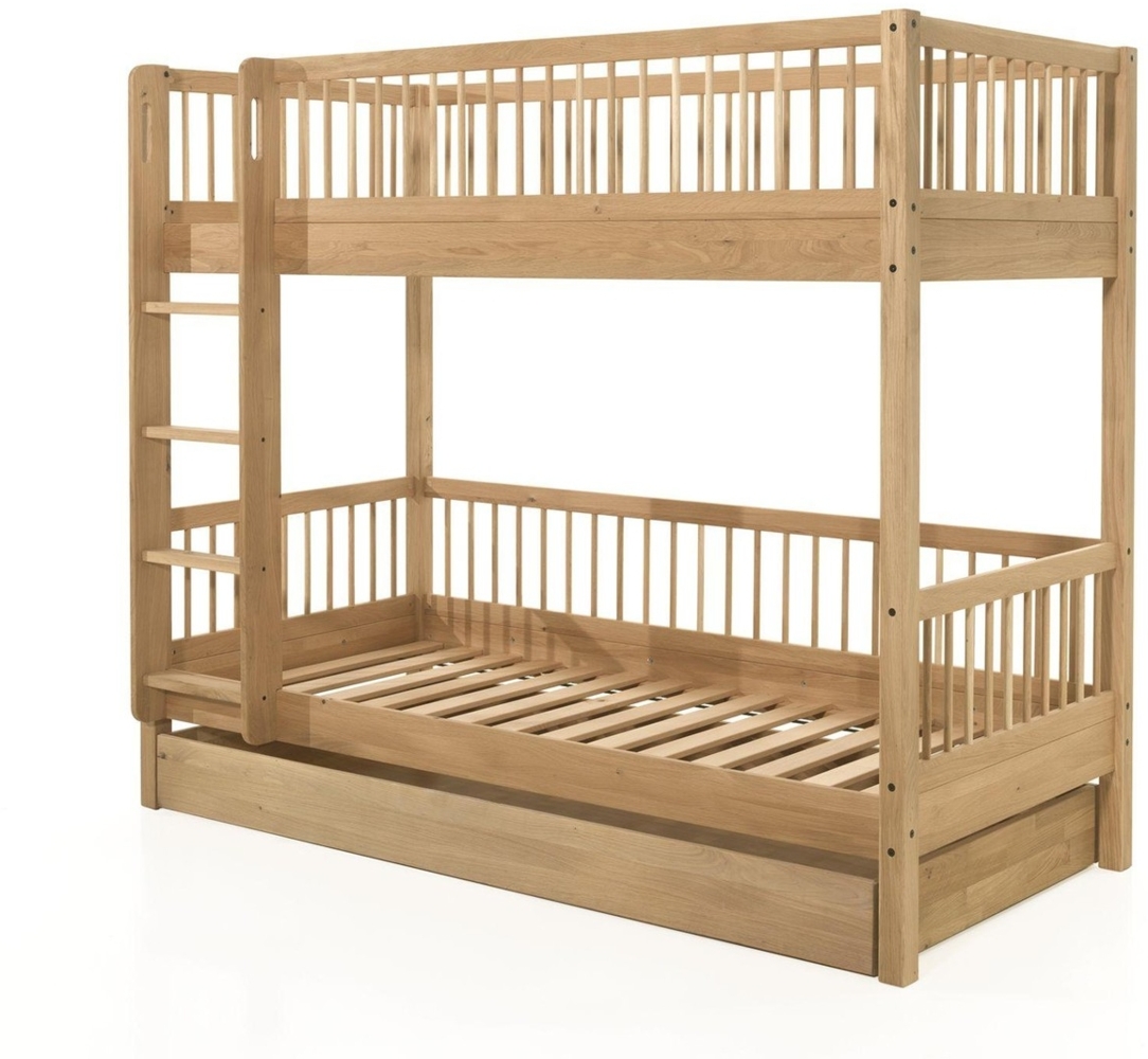 Hochbett mit Bettkasten Forrest 207,5 x 97,5 x 68 cm Eiche Natur Bild 1