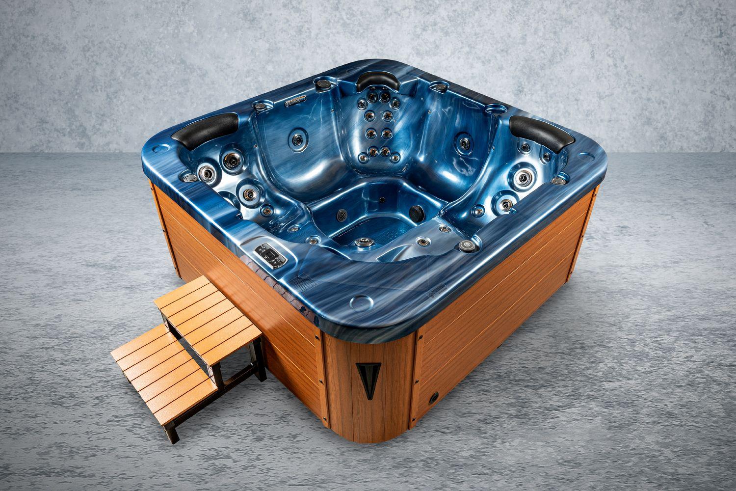 Bellagio American XXL Whirlpool Torina Ocean Blue Teak | Indoor & Outdoor Pool Bild 1