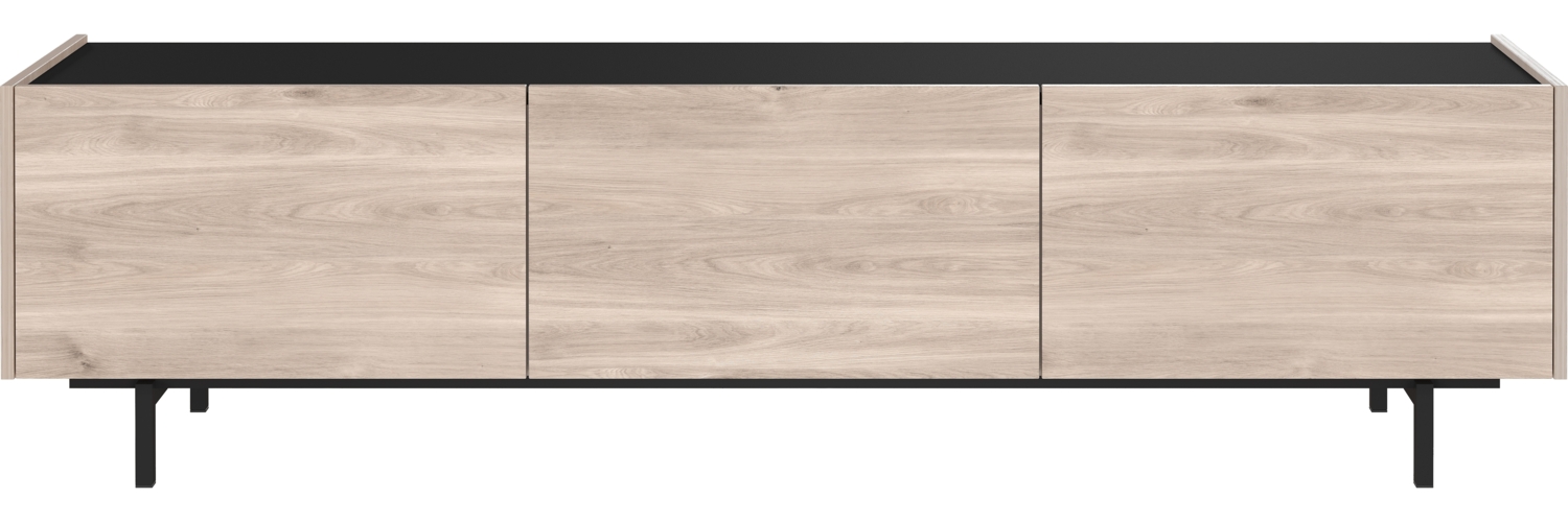 Germania Lowboard 1113-627 GW-Cantoria, in Eiche/Schwarz, mit DREI Klappen, 184 x 48 x 40 cm (BxHxT) Bild 1