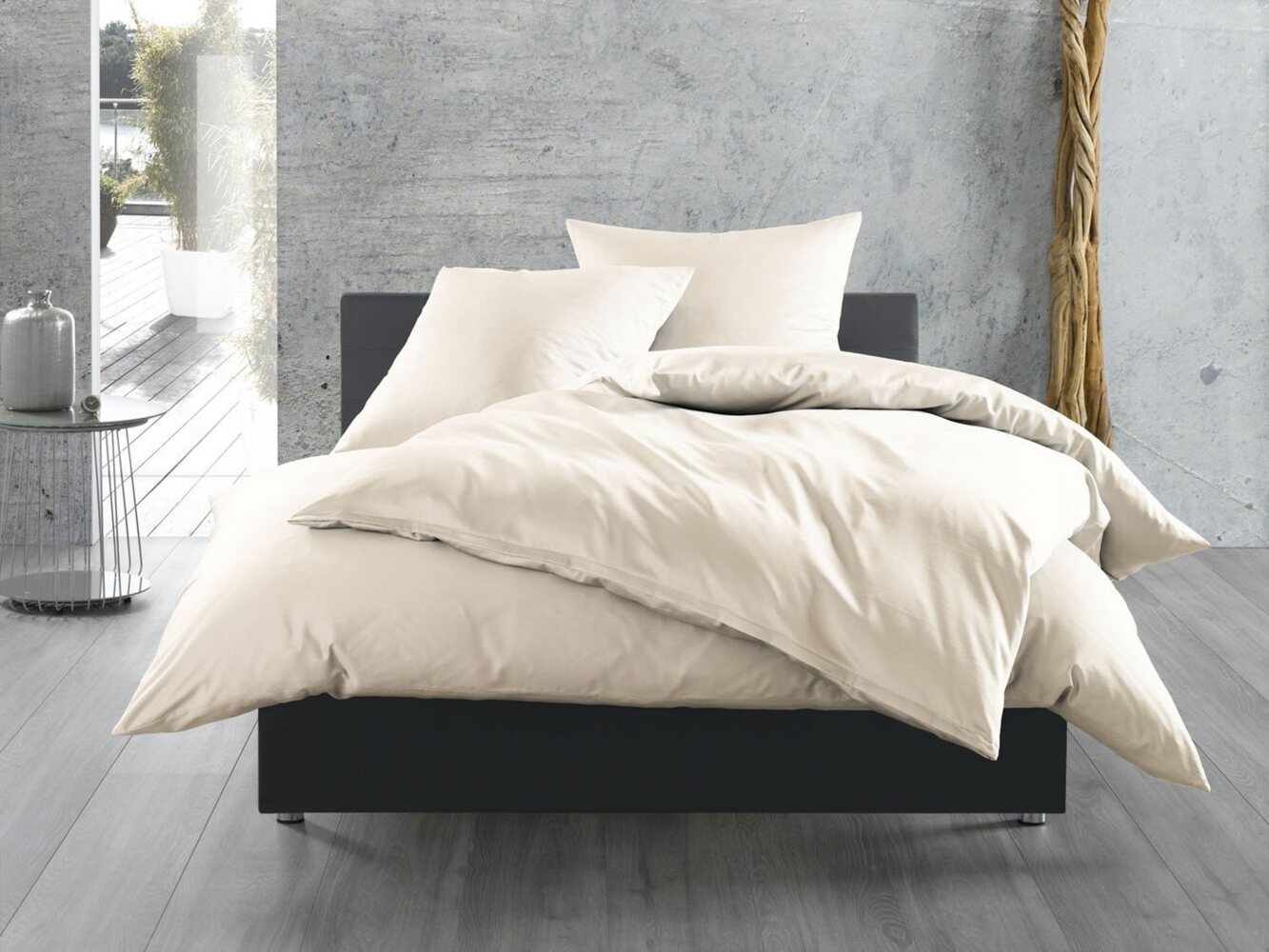 BETTWAESCHE-MIT-STIL Bettwäsche Mako Satin Bettwäsche uni einfarbig, Mako Satin, 2 teilig Bild 1