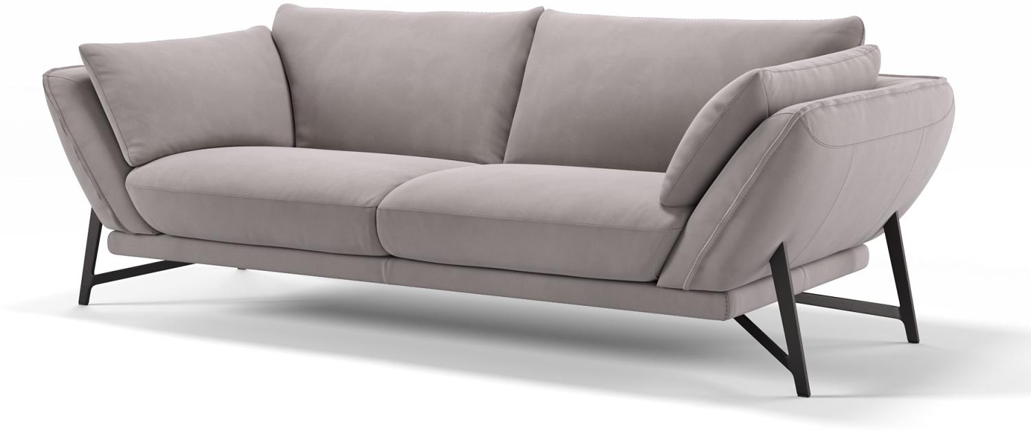 Sofanella Dreisitzer ESTELLA Stoffsofa Stoff Einzelsofa in Hellgrau M: 226 Breite x 99 Tiefe Bild 1