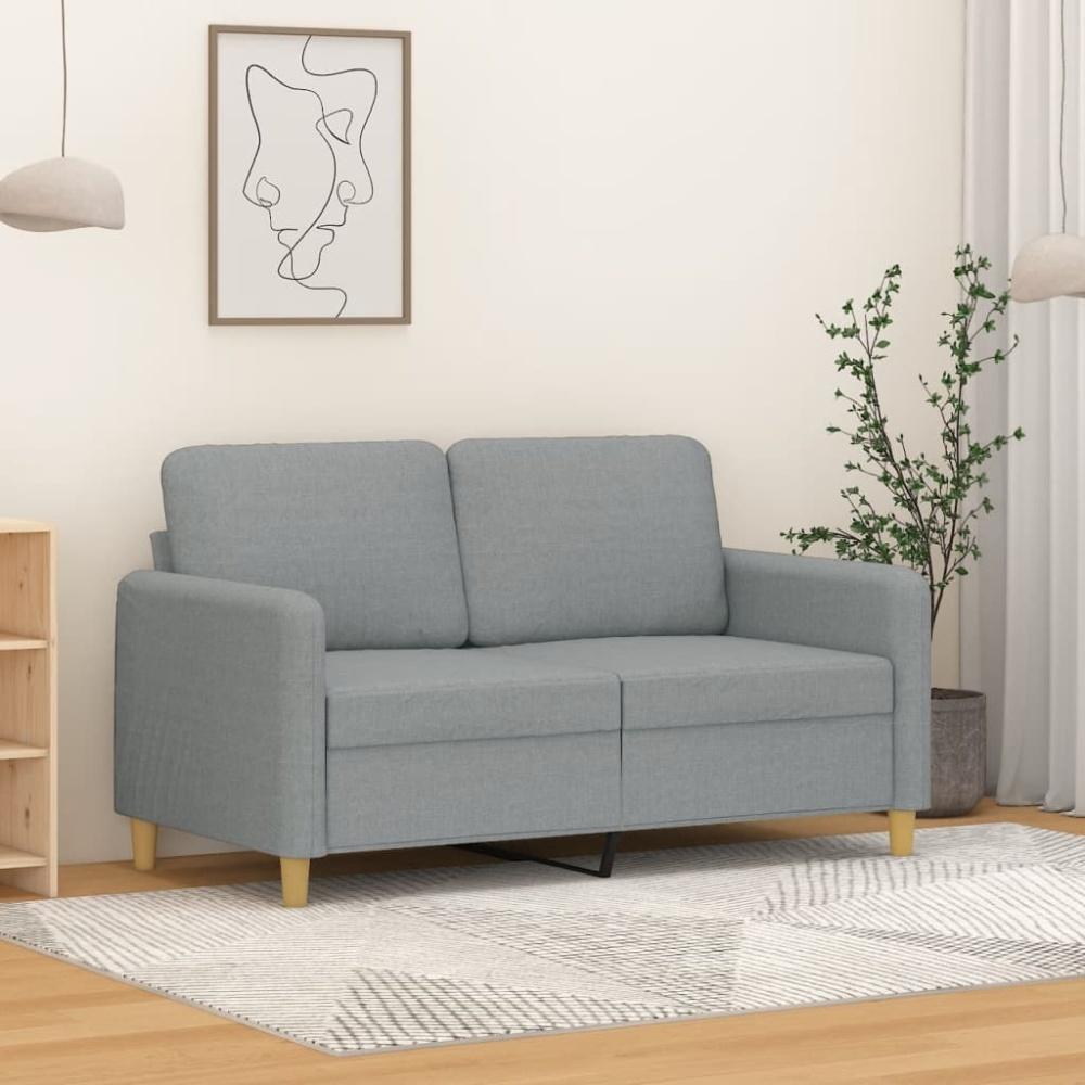 vidaXL 2-Sitzer-Sofa Hellgrau 120 cm Stoff 359470 Bild 1