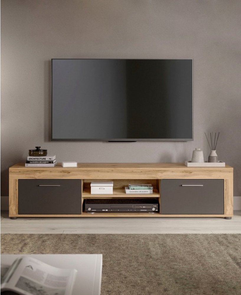 INOSIGN Lowboard Aosta, Breite 160 cm, in verschiedenen Farbausführungen, mit 2 Klappen und 2 offenen Fächern, TV-Board, Mediaboard, TV-Möbel Bild 1