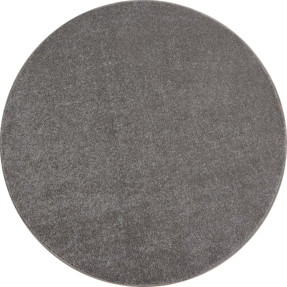 Kurzflor Teppich Alberto rund - 200 cm Durchmesser - Beige Bild 1