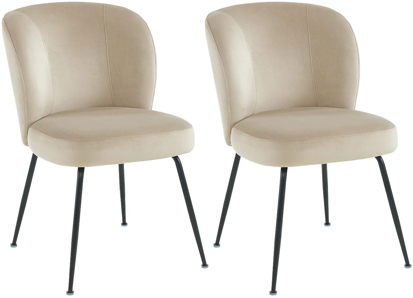 Vente-unique - Stuhl 2er-Set - Samt & Metall - Beige - POLPONA von PASCAL MORABITO Bild 1