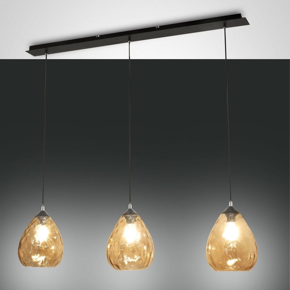 FABAS LUCE No. 3518-49-125 Pendelleuchte Gisella E27 3-flammig amber Bild 1