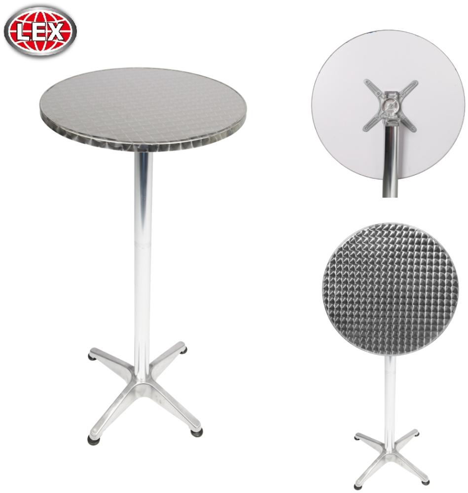 Alu Bistrotisch Balkontisch Garten Terrasse Glastisch rund klappbar ⌀ 60 cm Bild 1