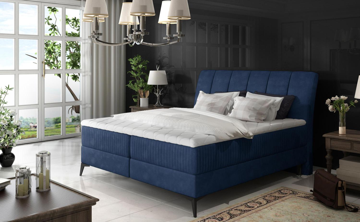 Wohnideebilder Aderito 160X200 Dunkelblau Boxspringbett Adr_26_1.6 Bild 1