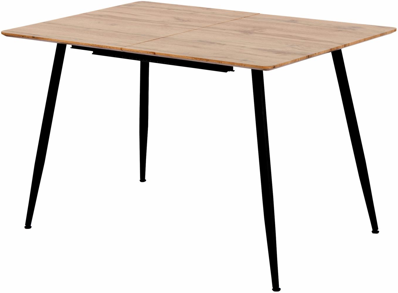 Esstisch Emilia ausziehbar 120-150-180 x 80 cm 4-10 Personen Küchentisch mit Metallgestell für Küche, Esszimmer Holz Optik Eichefarben Bild 1