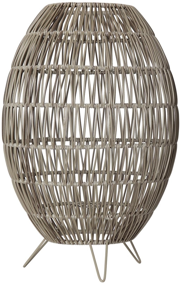 Outdoor Lampenschirm ,Linde' in Rattan-Optik für Bodenlaternen, natur, 46cm Bild 1