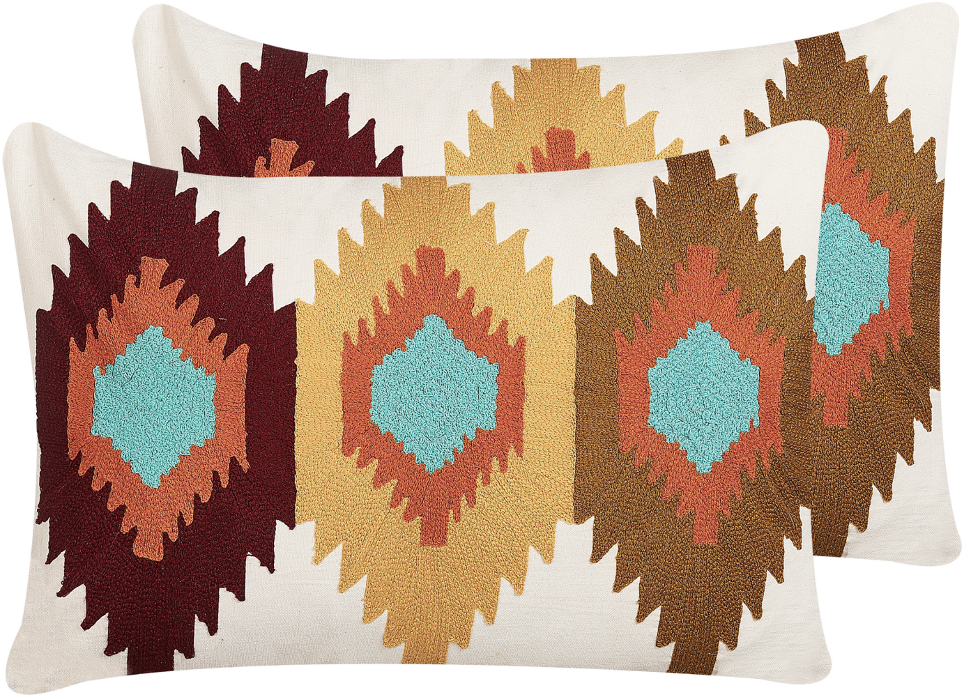 Kissen 2er Set Geometrisches Muster DANAPUR Bouclé 40 x 60 cm Bunt Bild 1