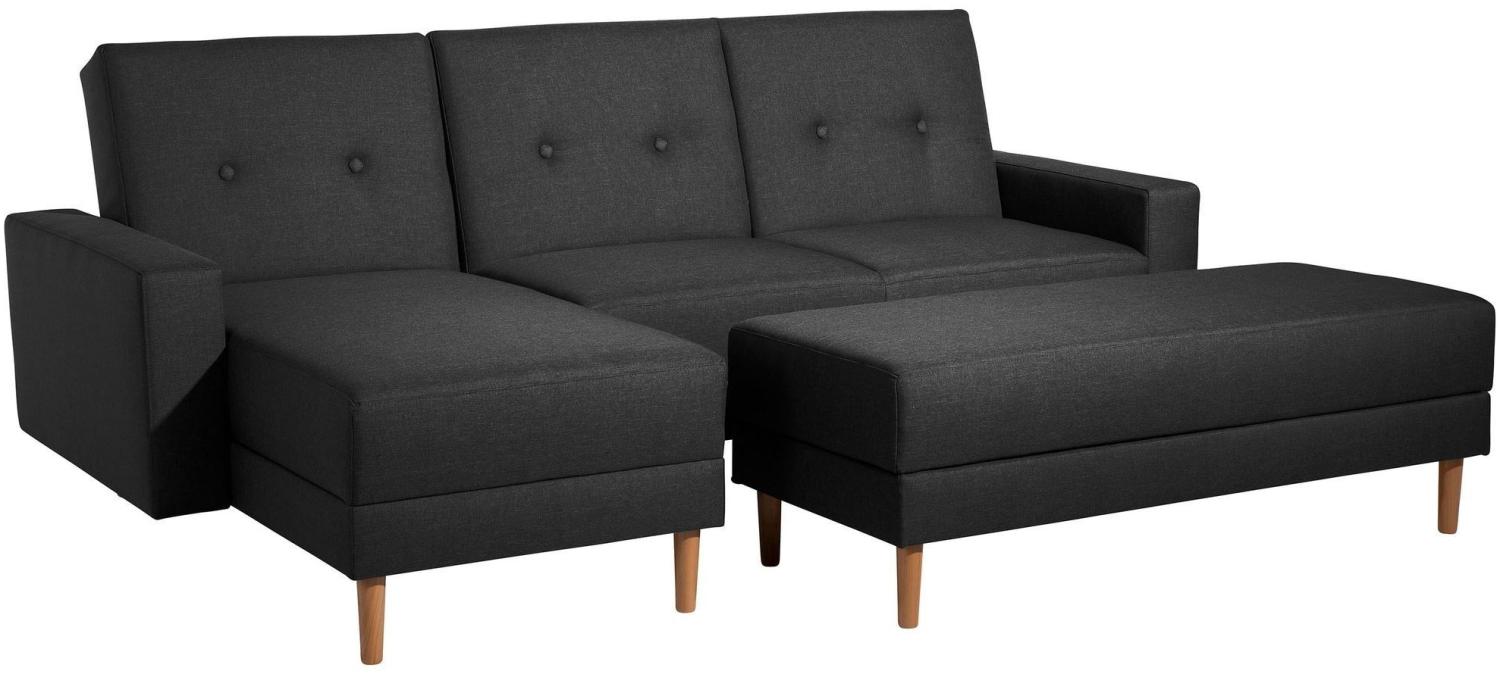 Schlafsofa Kaula Bezug Flachgewebe Erle natur / schwarz 23023 Bild 1