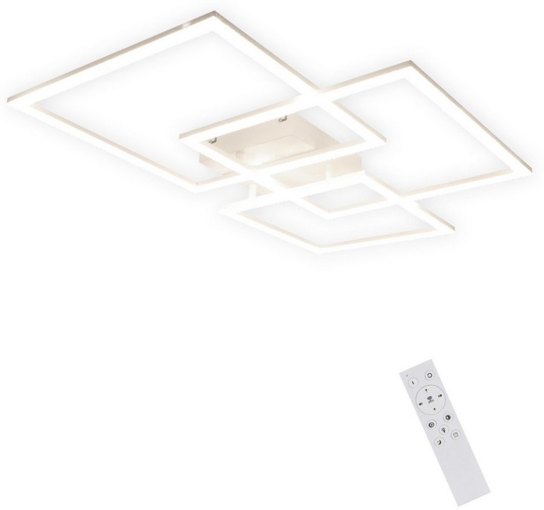 Nettlife LED Deckenleuchte Wohnzimmer Schwarz Deckenlampe 75CM Dimmbar mit Fernbedienung Kristall, LED fest integriert, Warmweiß Neutralweiß Kaltweiß, Schlafzimmer Büro Küche Bild 1