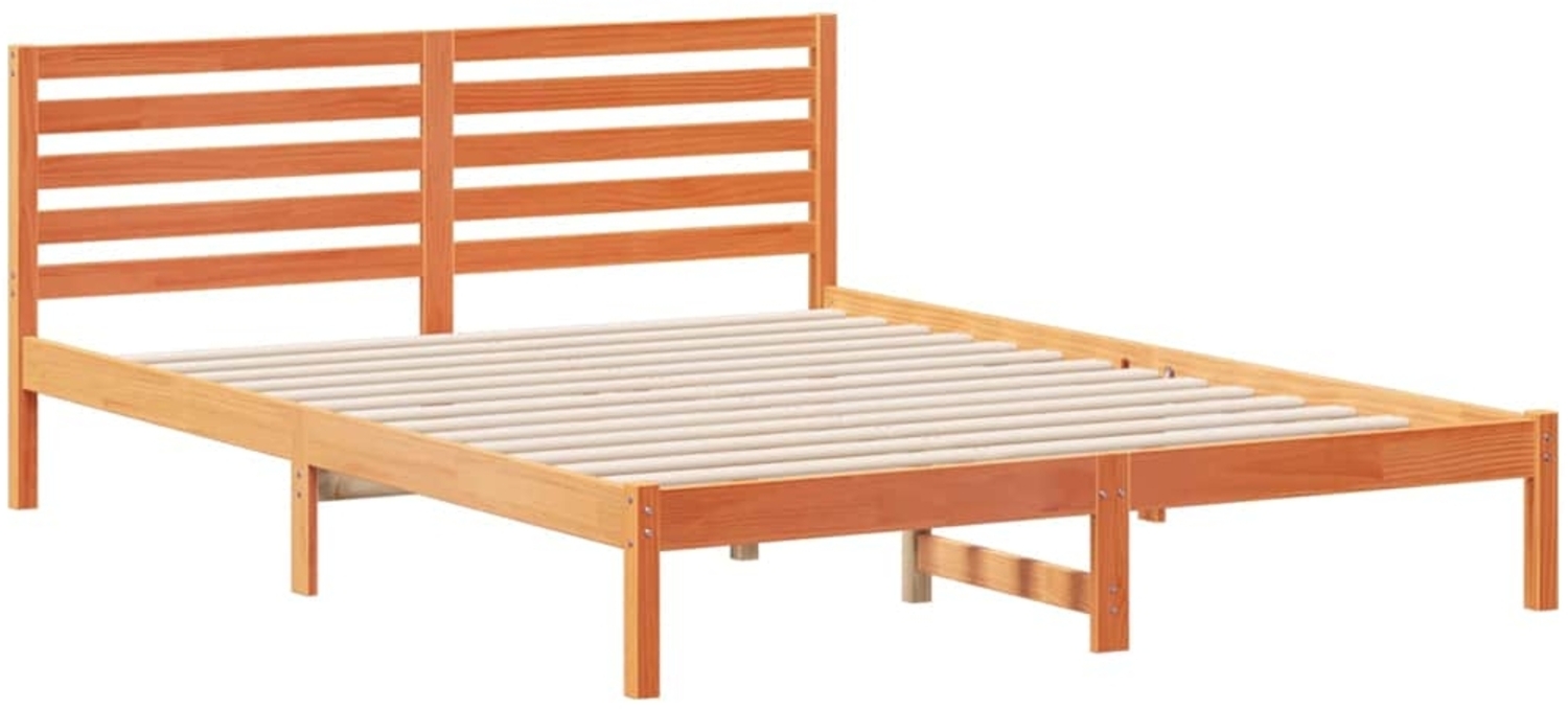 vidaXL Bettrahmen Wachsbraun 160 x 220 cm Massives Kiefernholz 872337 Bild 1