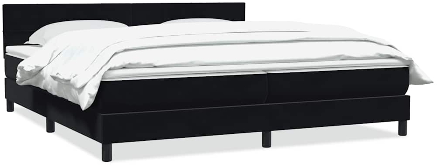 vidaXL Boxspringbett mit Matratze Schwarz 180x210 cm Samt 3316223 Bild 1