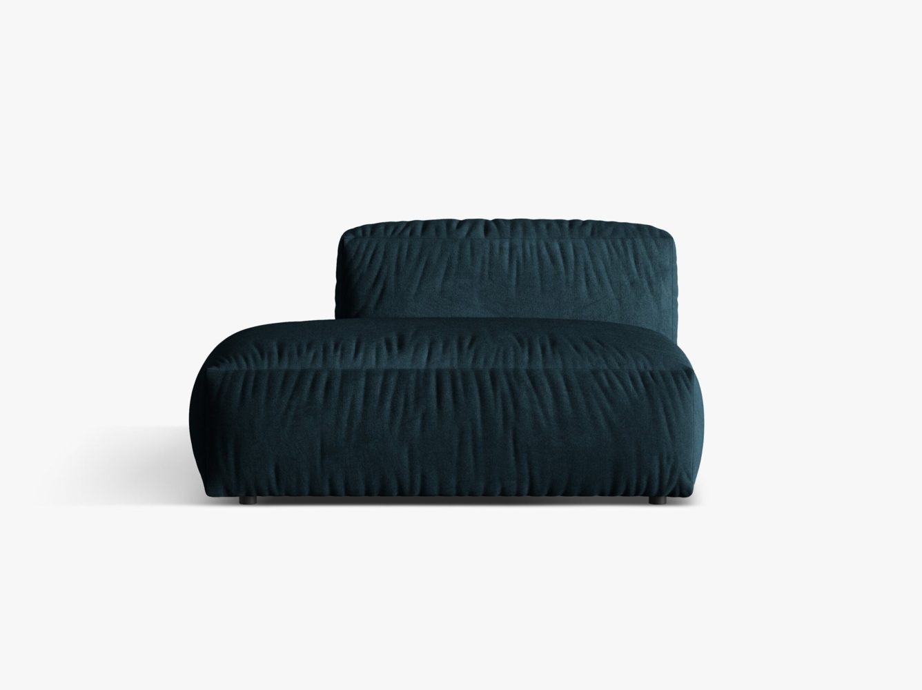 Micadoni Ecksofa-Modul Martina 1-Sitzer Samt Tiefes Petrol Links Bild 1