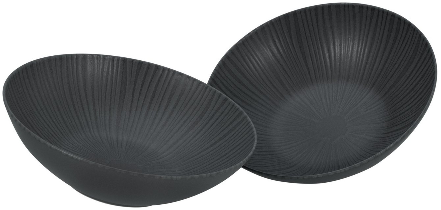 CreaTable 33045 Vesuvio Salatschüssel Set, schwarz, 2-teilig (1 Set) Bild 1