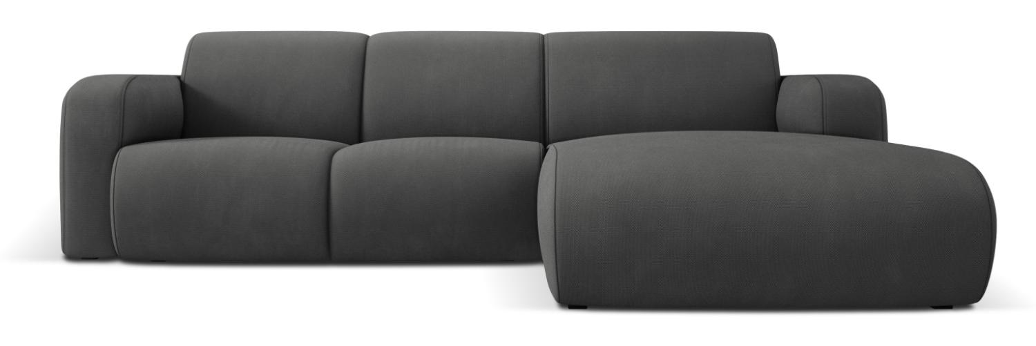 Micadoni Boucle Ecksofa Molino 4-Sitzer Rechts Strukturierter Stoff Dunkelgrau Bild 1