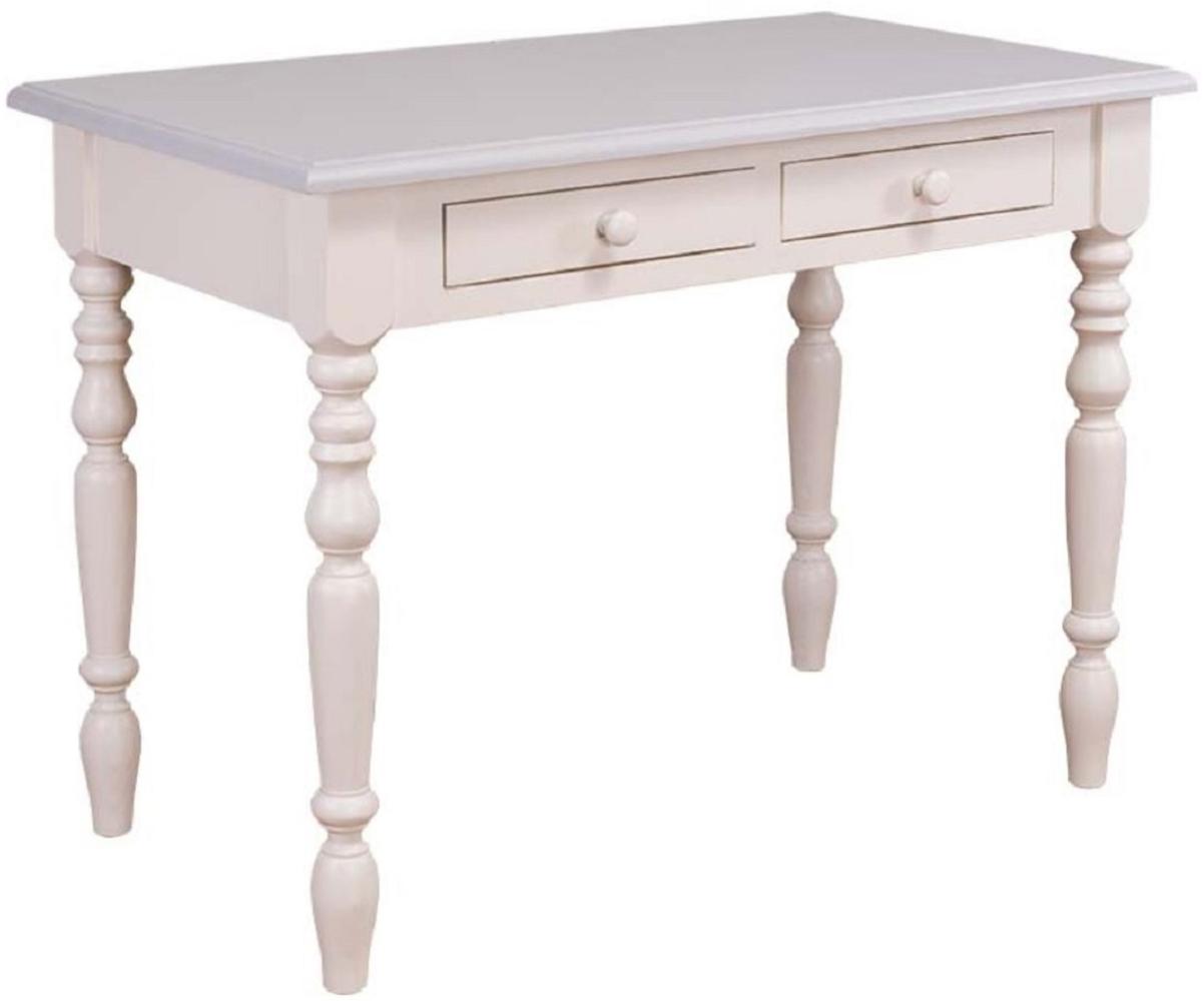 Casa Padrino Landhausstil Schreibtisch mit 2 Schubladen Creme / Grau 109 x 60 x H. 79 cm - Landhausstil Büromöbel Bild 1