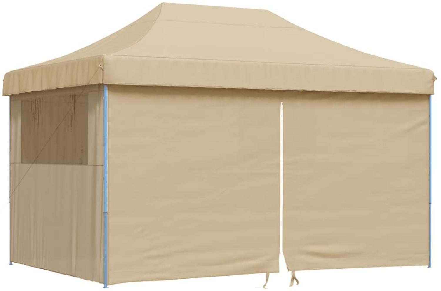 vidaXL Pop-Up Partyzelt, faltbar, Stahl / PE, Beige, mit 4 Seitenteilen, 315 x 440 x 292 cm Bild 1