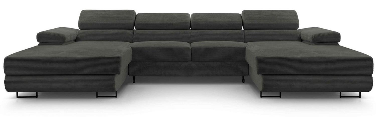 Furnix Wohnlandschaft NILLONA U Mini U-Sofa mit Schlaffunktion Bettkasten großzügig & bequem, mit Relaxfunktion Bild 1