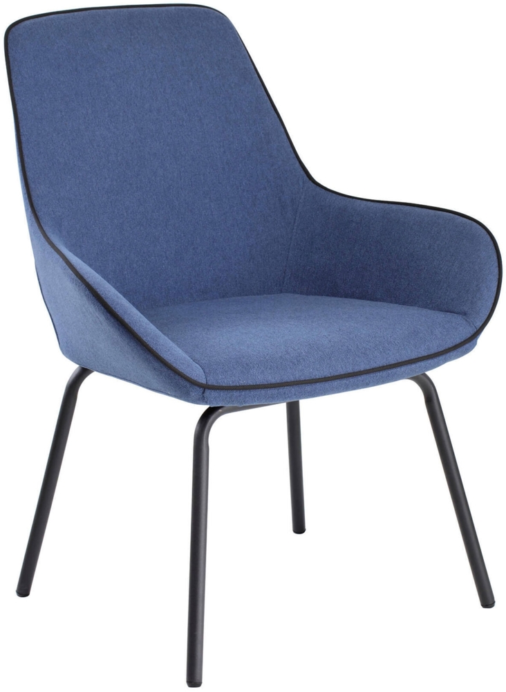 Dmora Stuhl Arpaia, Büro-Wartezimmersitze, ergonomischer Wartesitz, 66 x 59 x 90 cm, blau Bild 1