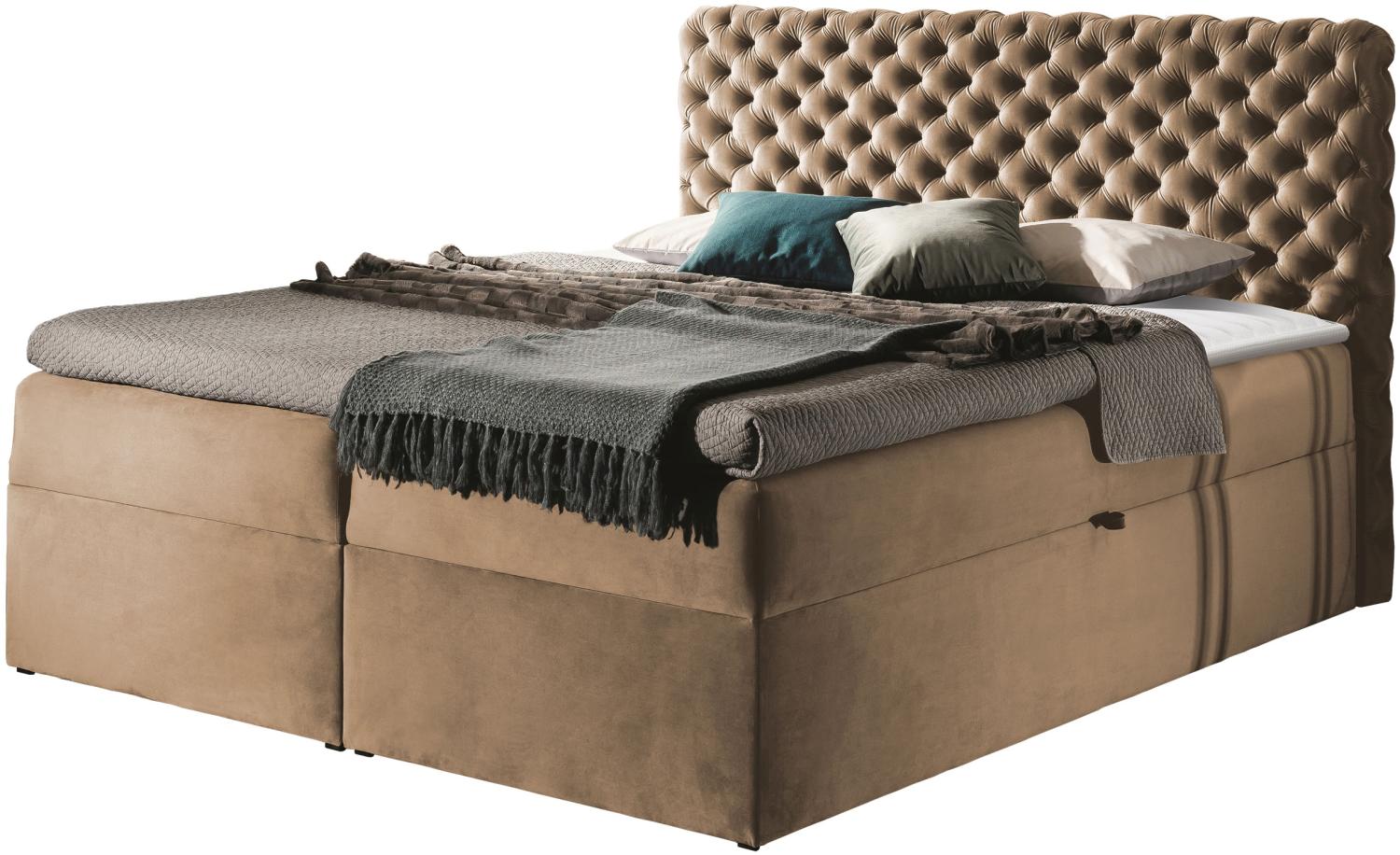 Mirjan24 Boxspringbett Serrula, Beige 140 x 200 cm Bild 1