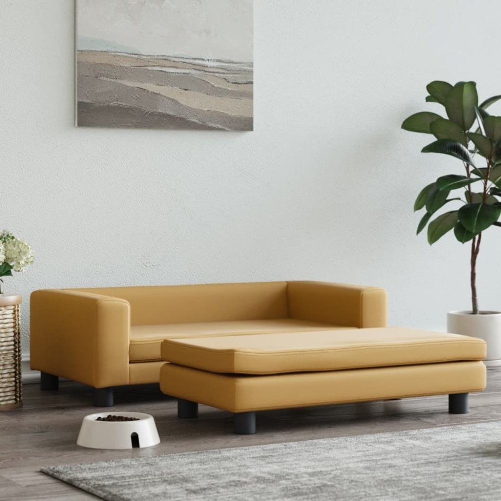 vidaXL Hundebett mit Verlängerung Braun 100x50x30 cm Samt Bild 1