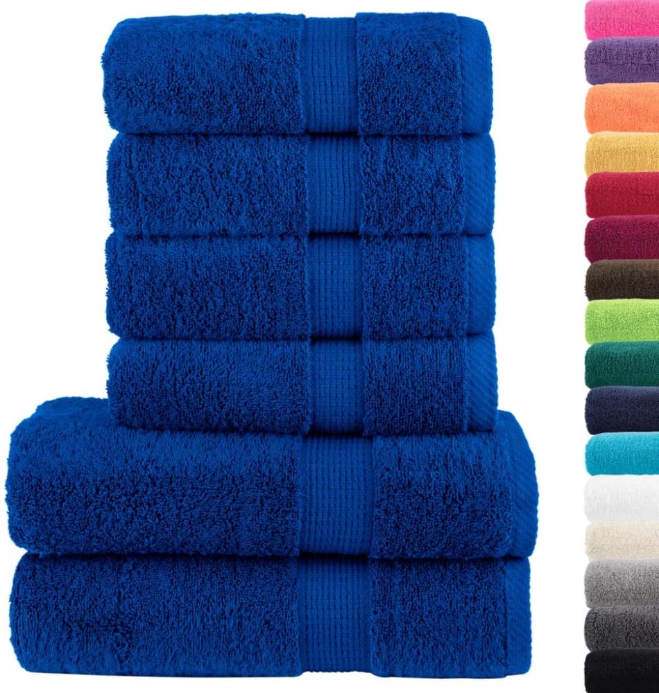 vidaXL 6 tlg. Premium-Handtuch-Set SOLUND Blau 600 g/m² 137555 Bild 1