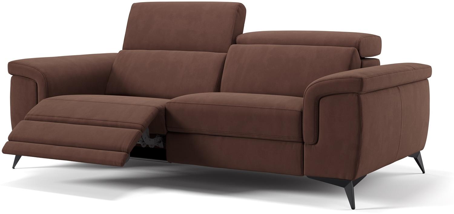 Sofanella 3-Sitzer AMARO Stoffsofa Relaxfunktion Designersofa in Dunkelbraun Bild 1