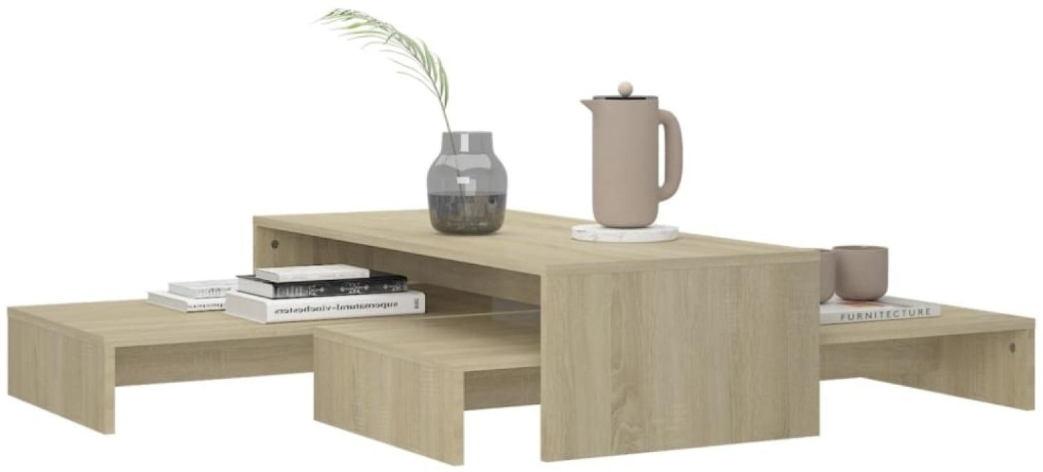 vidaXL Satztisch-Set Sonoma-Eiche 100x100x26,5 cm Holzwerkstoff 806798 Bild 1