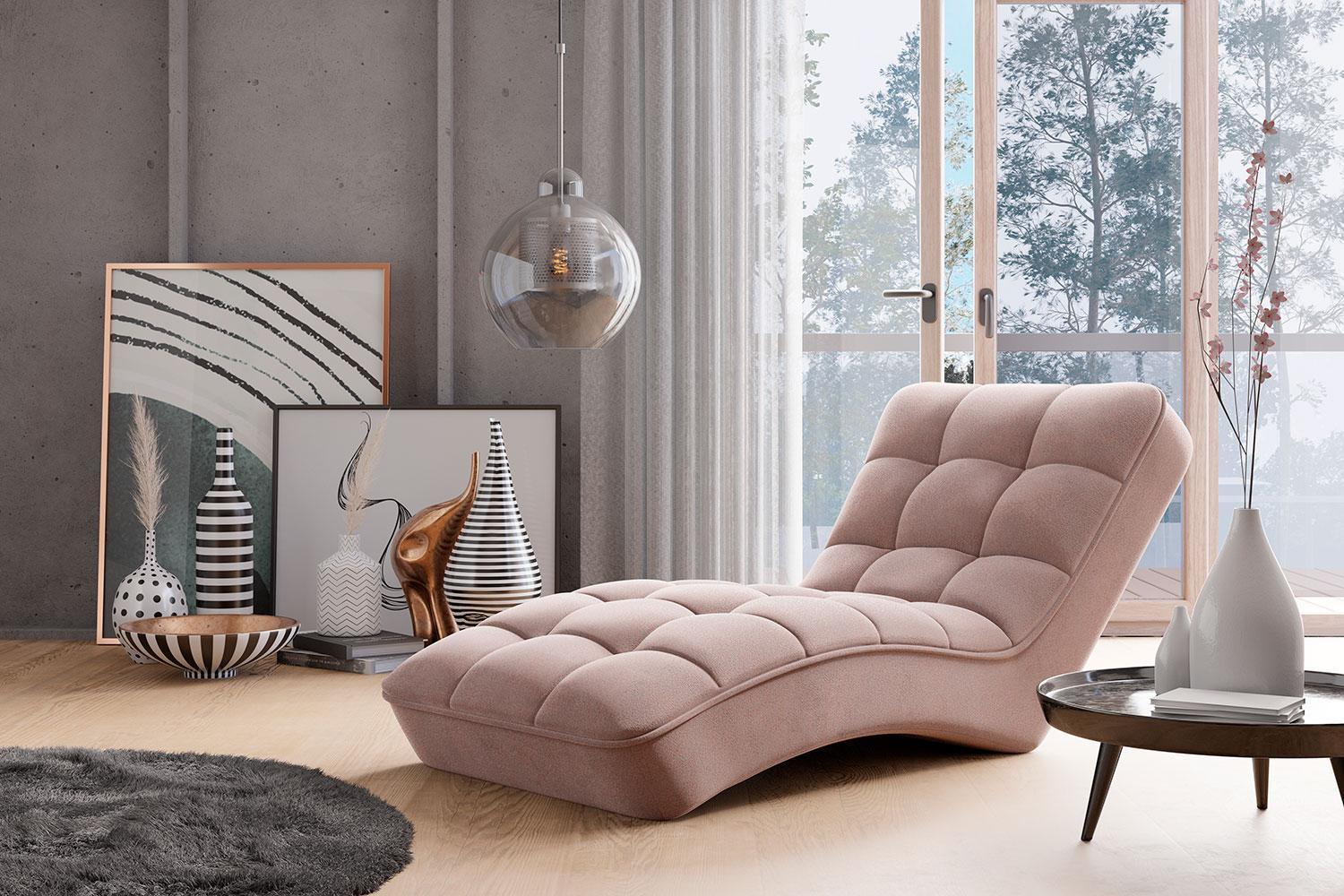 Wohnideebilder Loren Rosa Chaiselongue CH-LOR-101GO Bild 1